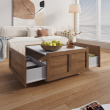 Farmhouse Coffee Table with 2 Storage Drawers