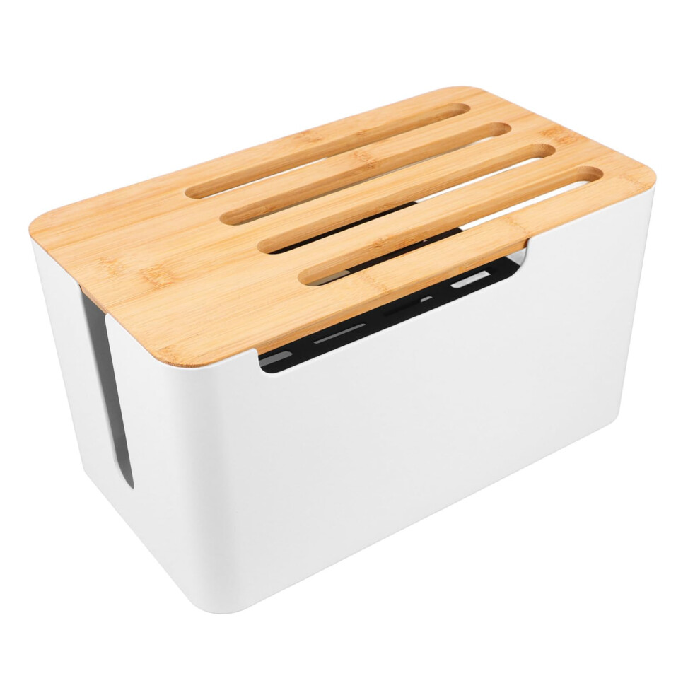 Cable Management Box With Lid, Large Capacity Antitangle Cable Organizer For Desk And Tv 9310869824138