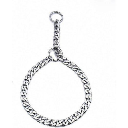 (45cm) Heavy Duty Iron Dog Collar, Adjustable Metal Chain Training Collar for Large Dogs