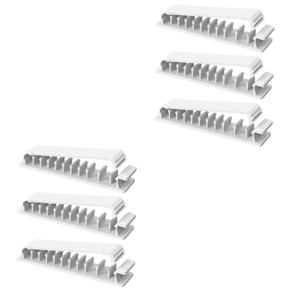 6Pcs White Selfadhesive Cable Organizer Clips Set For Desk Cord Management And Charging Wires 9330225819943
