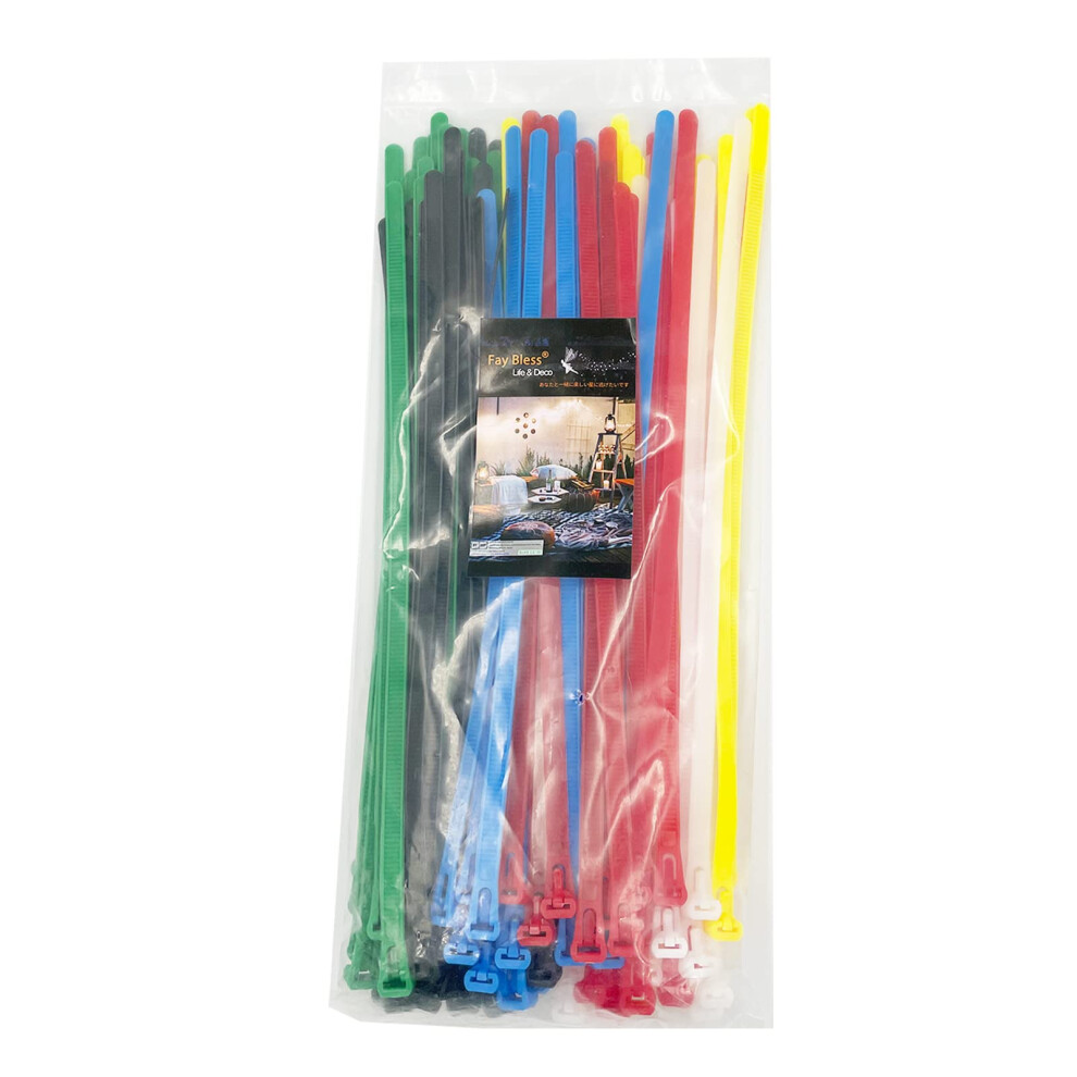 Reusable Nylon Zip Ties 100Pcs 4.8X200mm Multi Color Locking Design For Cable Management 9330225819950