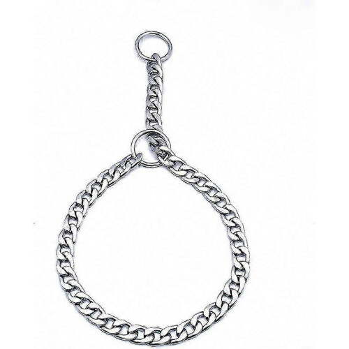 (55cm) Heavy Duty Iron Dog Collar, Adjustable Metal Chain Training Collar for Large Dogs