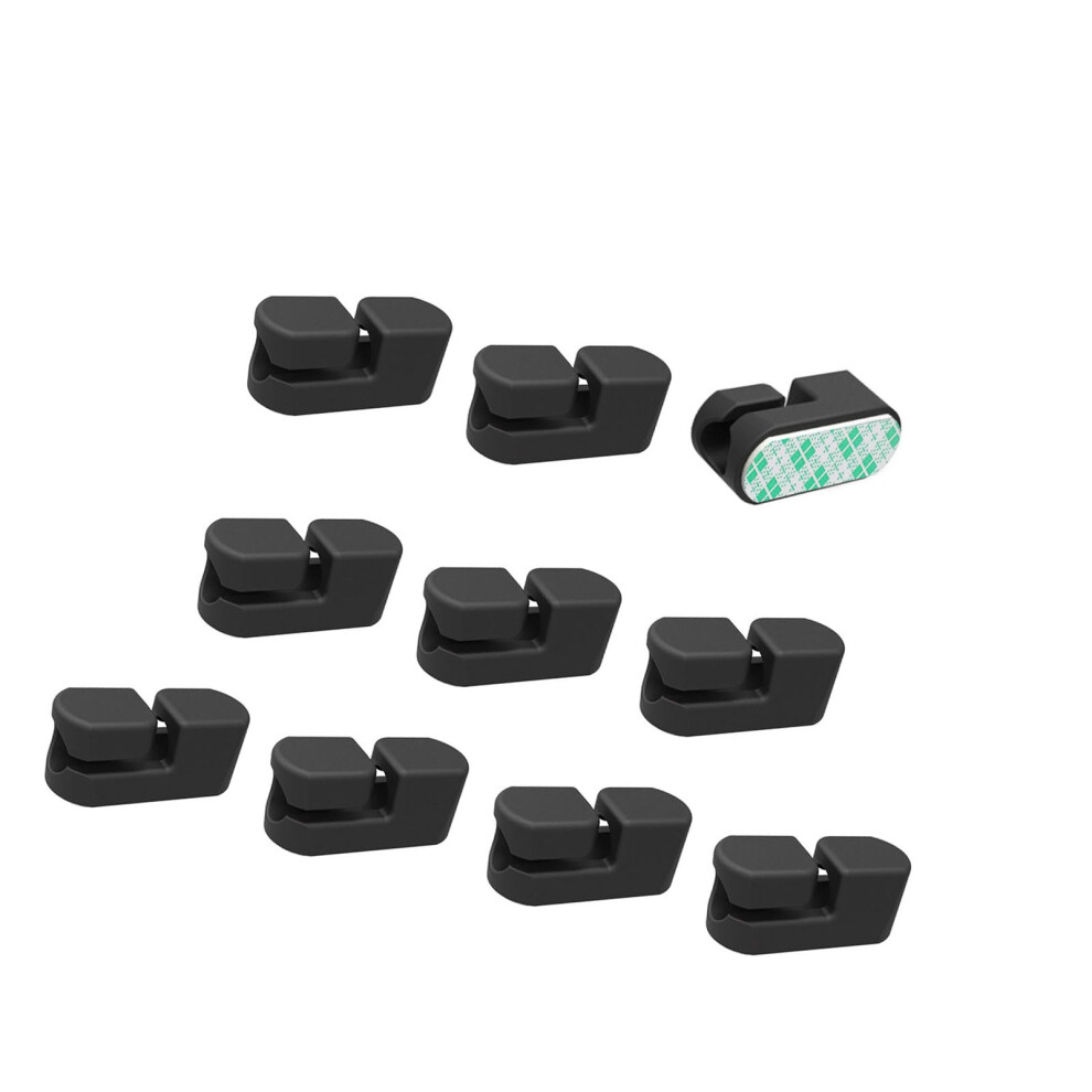 10Pcs Cable Organizer Set Adhesive Desk Cable Management Clips Black Green DualâTone Design Durable 9330225819745