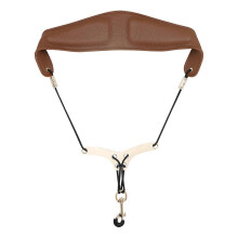 (Light Brown) Adjustable Neck Strap Saxophone Harnesses Leathers Padded Fashion Leathers Saxophone Strap for Tenors/Alto/Sopranos Sky Blue