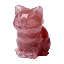 Katzen-Dekorationen, Kristall-Katzenfiguren,-Wassermelone rot