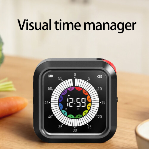 LCD Display Visual Digital Timer Magnetic For Kitchen-Black 2