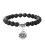 Elegantes 8 mm Perlen-Stretch-Armband mit Lotus-Anhänger,-1 1