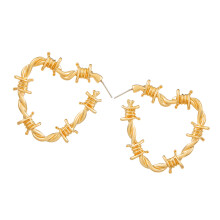 Unique Vintage Inspired Thorn And Love Knot Drop Earrings-Gold