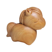 Handgesneden houten miniatuur paardstandbeeld Chinese Zodiacs
