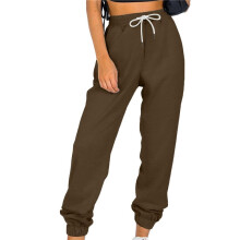 Joggingbroeken Dames Herfstmode Baggy Joggingbroeken Workout Lounge Comfortabele Hooggetailleerde Sportieve Joggingbroeken Donkerbruin M