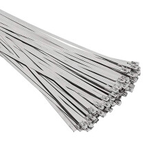 350mm Stainless Steel Zip Ties Heavy Duty Self Locking Metal Cable Ties for Exhaust Pipe 100 Pcs