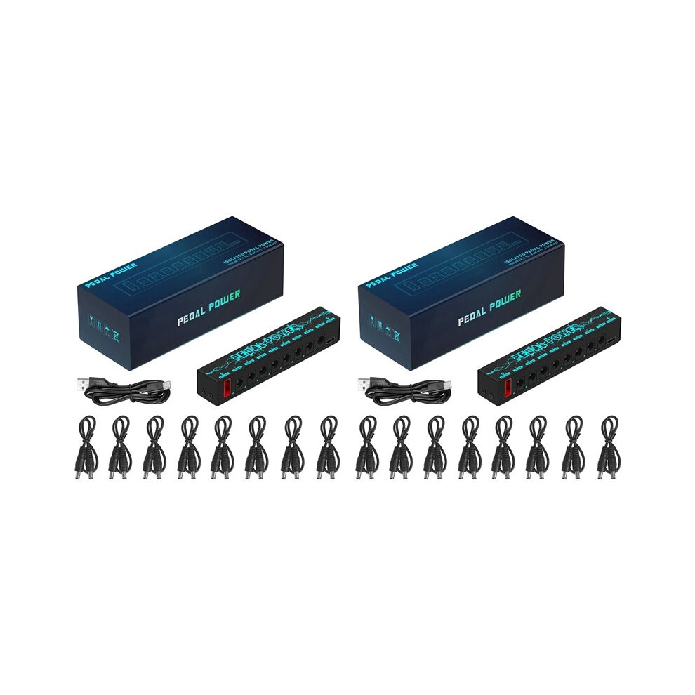 2X Pedal Power Guitar Pedal Power Guitar Effector Power Supply 8 Isolated Output Guitar Effect Pedal Light 6031969015587