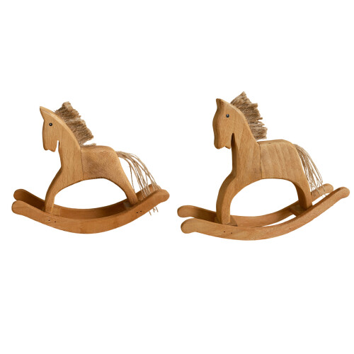 Nostalgische elegante Schaukelpferd Holzschnitzerei Statue-S 1