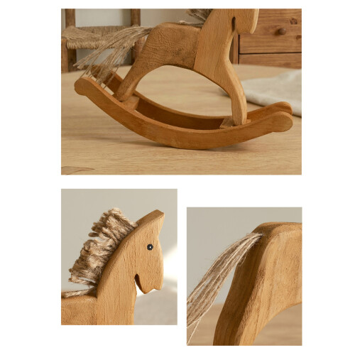 Nostalgische elegante Schaukelpferd Holzschnitzerei Statue-S 2