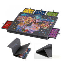 (Dark Gray) Tilting Puzzle Board with 2-in-1 Design Stand and Lid, Ultra-Light Felt Puzzle Platform with 5 Drawers,