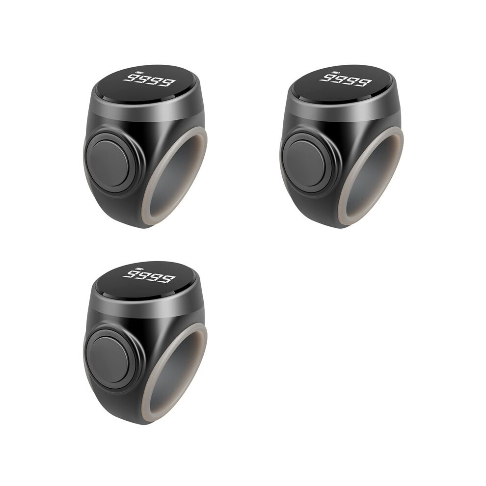 3X Tally Counter Digital Electronic Finger Ring Tally Counter Muslims Ring Prayer Reminder Counter Black 6032079676804