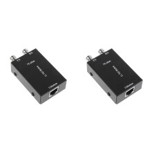 2X Transmissor Coaxial BNC para RJ45 2.048Mbps G703 E1 Conversor Balanceado para Desbalanceado Impedância de 75 Ohm para 120 Ohm