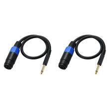 2st 1/4 TS Mannelijke Naar Speakon Vrouwelijke Luidsprekerkabel Speakon Naar 6,35 mm Mono-Adapter Luidsprekerstekkeradapter 1/4 Inch Naar Twist Lock