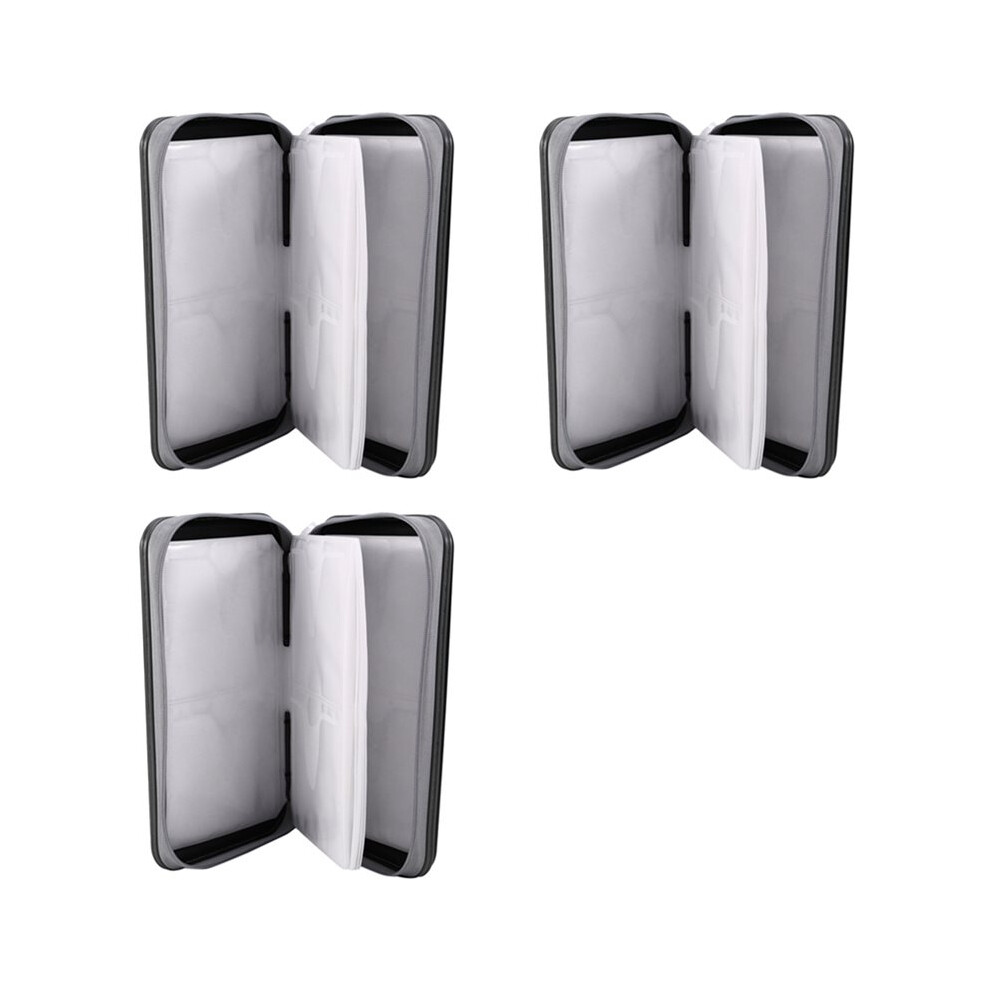 3X Cd Holder, 96 Capacity Cd/Dvd Case Holder Portable Wallet Storage Organizer Protective Storage Holder For Car Trave Black 6032664156162