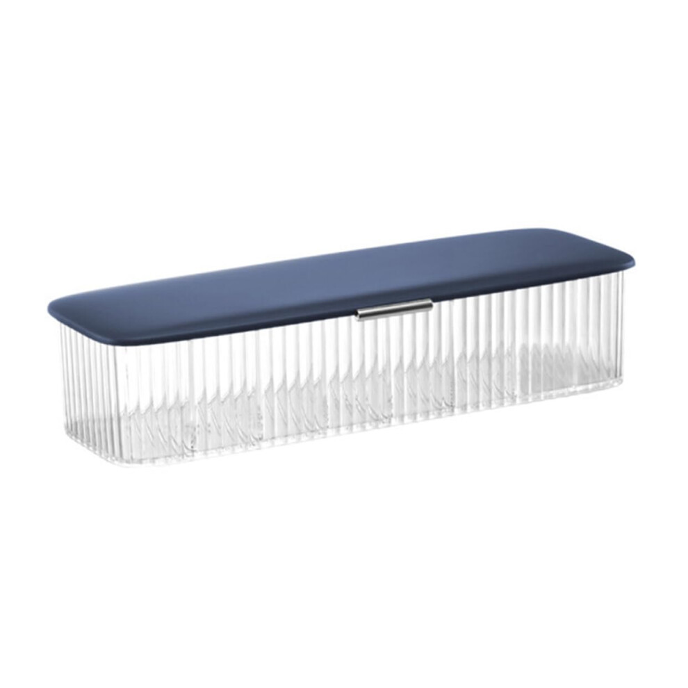 Blue Cable Management Box With Multigrid Design, Dustproof Cord Organizer For Neat Storage 9330225820185