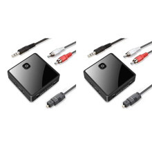 2X 5.0 Transmitter Receiver 3.5mm AUX Optical Wireless Audio Adapter for PC TV Car Speaker