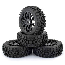 4 PièCes 118 mm 1/8 RC Tout-Terrain Buggy Pneus Roue 17 mm Hexagonale pour ARRMA  Redcat Team Losi  VRX HPI WR8 HSP Hobao