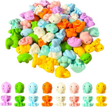 96 Kleine Elefantenfiguren - 2 cm Große Elefanten Aus Kunstharz in 8 Farben für Feengärten, Bastelarbeiten und Heimdekoration