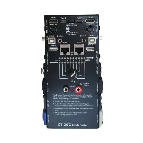 2X CT-20C Multi-Function Audio Cable Tester 16-in-1 Special Electronic Cable Tester -Compatible XLR Signal 1