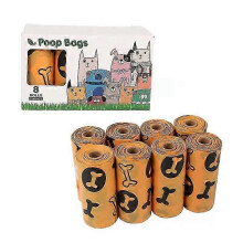 (8PCS, Orange) 8~18rolls pet Bags Dog Poo Bags, Guaranteed Leak Proof and Extra Thick Waste Bag Refill Rolls For Dogs