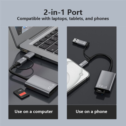 CFe Card Reader CFexpress Type A Card Reader High-Speed Transfer USB Type-C Port for  Cameras  Pro Air 2023 B 2