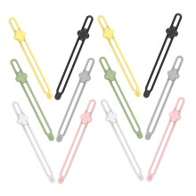 12pcs Multicolor Reusable Silicone Cable Ties, SelfLocking Cord Organizers for USB and Headphone Cable Management