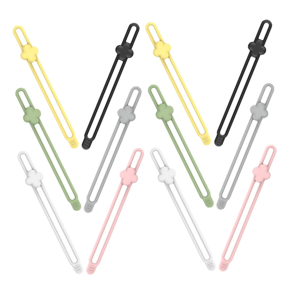 12Pcs Multicolor Reusable Silicone Cable Ties, Selflocking Cord Organizers For Usb And Headphone Cable Management 9330225820437