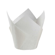Tulipános Cupcake betétek Fehér Pergamenből 100 db