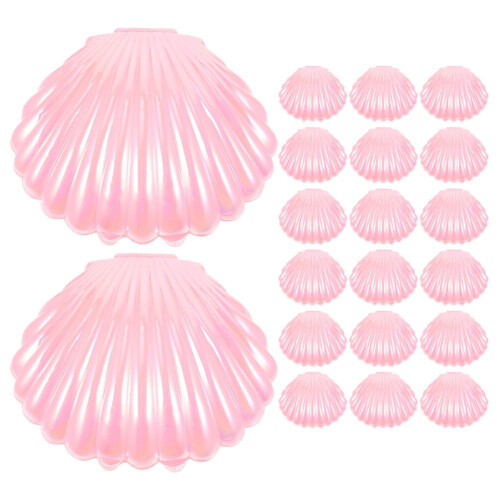 Rosa plastaskar med snäckskalsgodis, 20 st