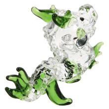 Figurine de dragon chinois, statue en cristal vert du zodiaque porte-bonheur
