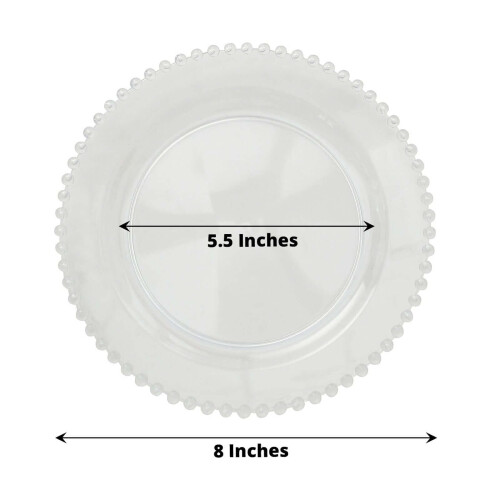 Clear beaded rim plastic dinner plates 10 pack 2