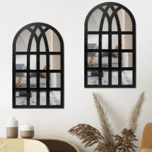 Acrylic Rectangle Mirror Wood Frame 44x26cm & 44x22cm Black