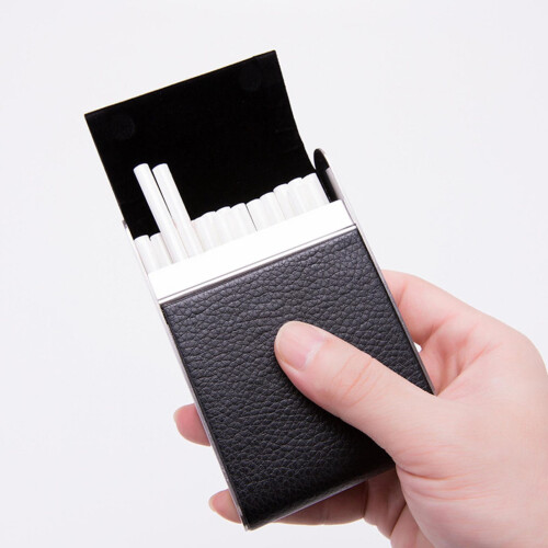 Lædercigaretæske Rustfrit Stål Opbevaringsboks 1