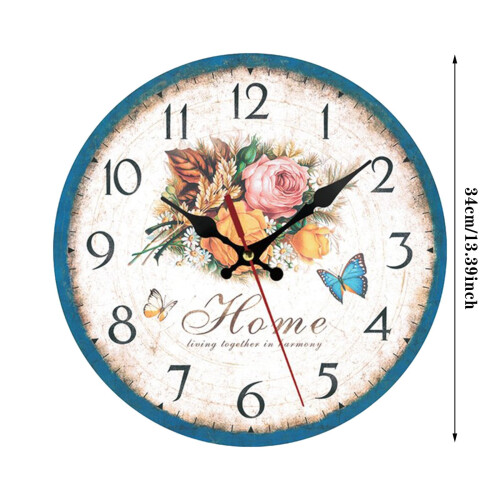 Retro Silent Wall Clock Light Blue 12 Inch 2