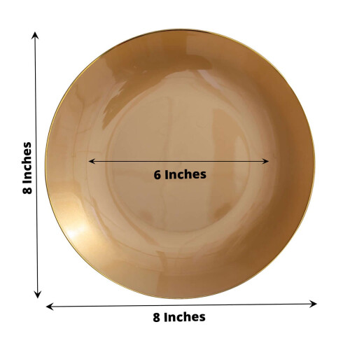 Runda plasttallrikar med guldkant, 20 cm (10-pack) 2
