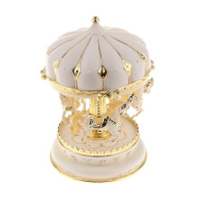 Vintage Carousel Music Box Toy Beige 1 Piece
