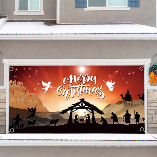 Halloween garage achtergronddoek 240x180cm 2