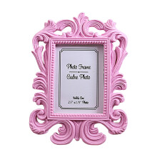Baroque Rectangle Picture Frame Resin Vintage Pink