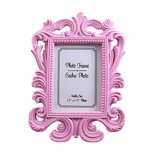 Baroque Rectangle Picture Frame Resin Vintage Pink