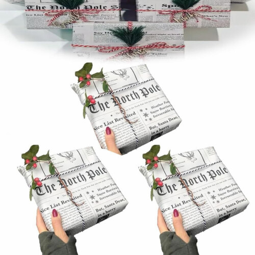 Nordpolen avis julegavepapir 1