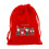Red Christmas flannel drawstring bag 8x6 inch 1