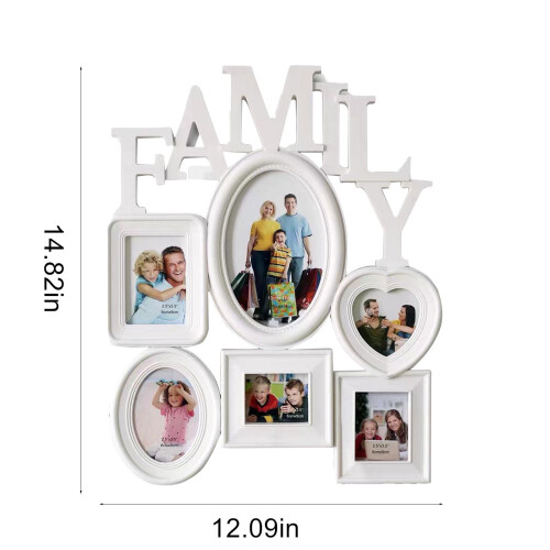 Quinlirra collage picture frame black and white 6 openings 2