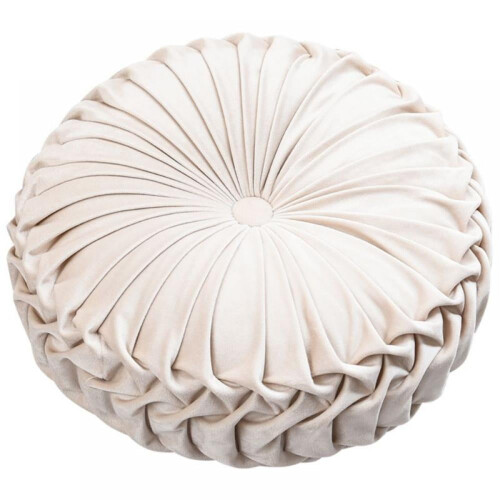 Round Floor Pillow Solid Color Pleated 38x10cm