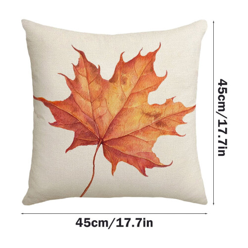 Housse de coussin citrouille et feuille d'érable 45 x 45 cm 2