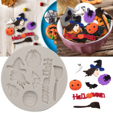 Set de matrițe din silicon pentru Halloween, dovleac, liliac, vrăjitoare